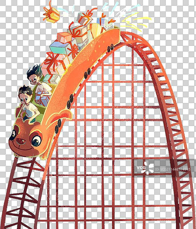 装着礼物的过山车图片素材