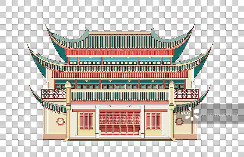 国风地标系列—长沙 岳麓书院御书楼图片素材