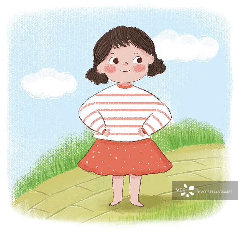 小女孩插画图片素材