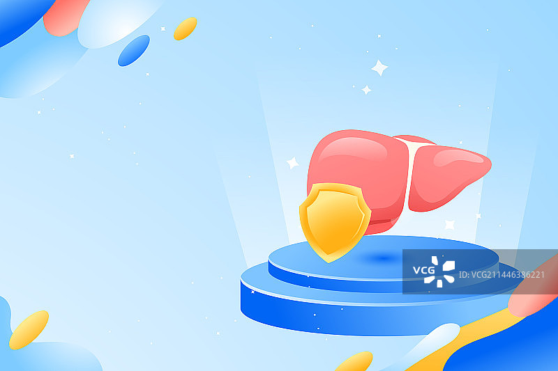 卡通世界肝炎日肝脏器官功能知识指南科普宣传医疗健康医生医师看病治疗医药疾病炎症生命安全渐变矢量插画图片素材