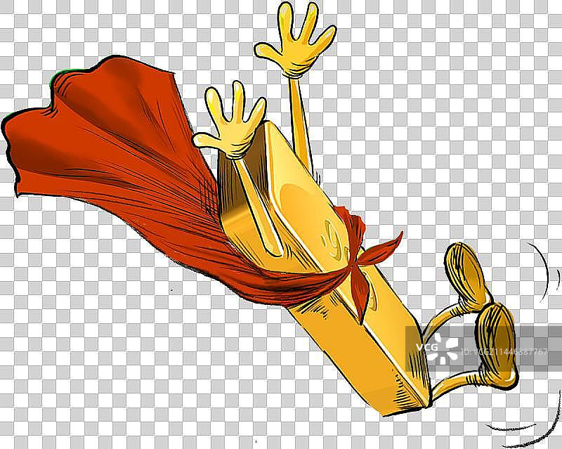 黄金，卡通，幽默，上涨，下跌图片素材