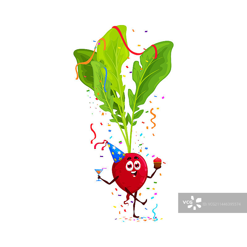 生日主题卡通萝卜蔬菜角色图片素材