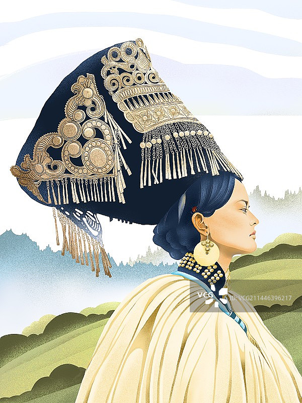 彝族女孩图片素材