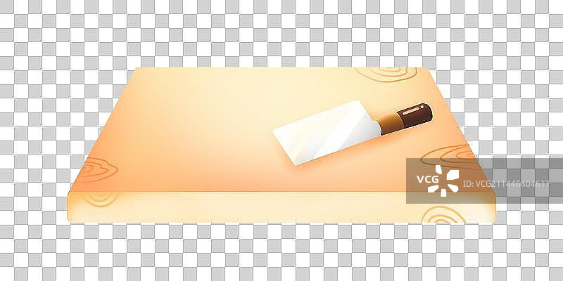 放着一把菜刀的菜板，清新卡通免扣素材图片素材