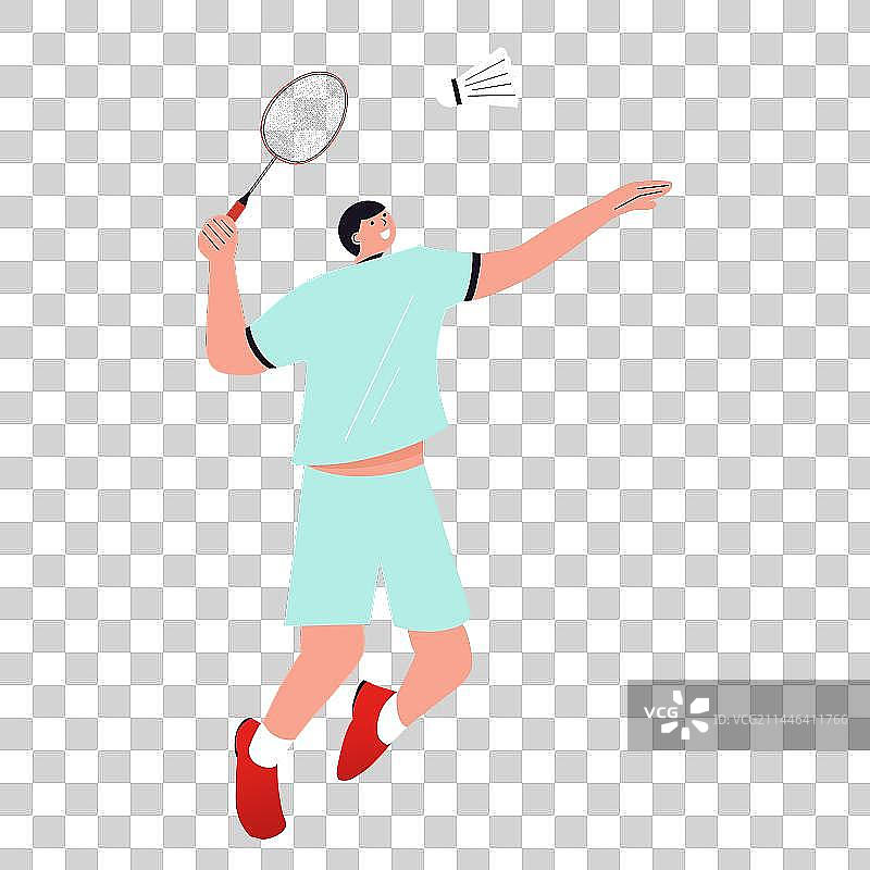 羽毛球运动员插画元素图片素材