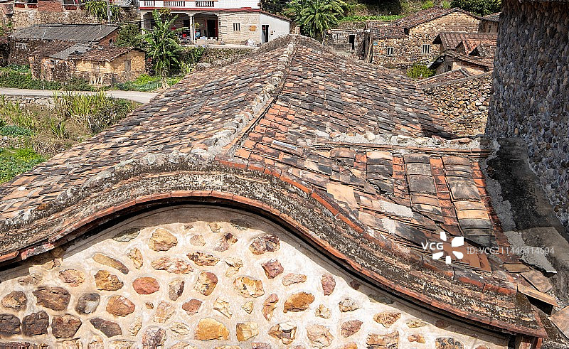 泉州泉港凃岭樟脚五彩斑斓的石头厝古民居图片素材