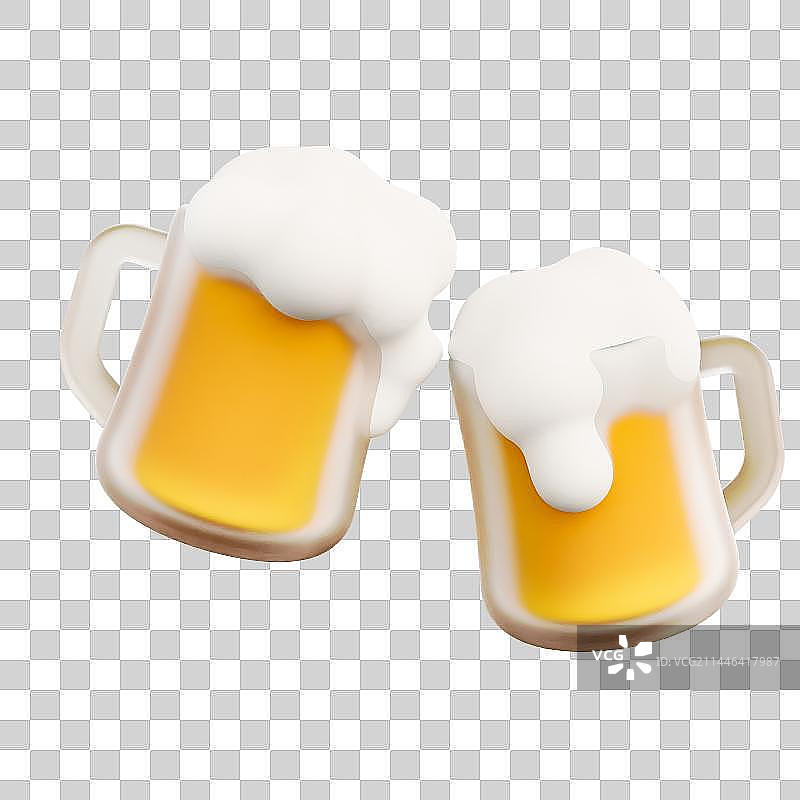 3D立体干杯啤酒节元素图片素材