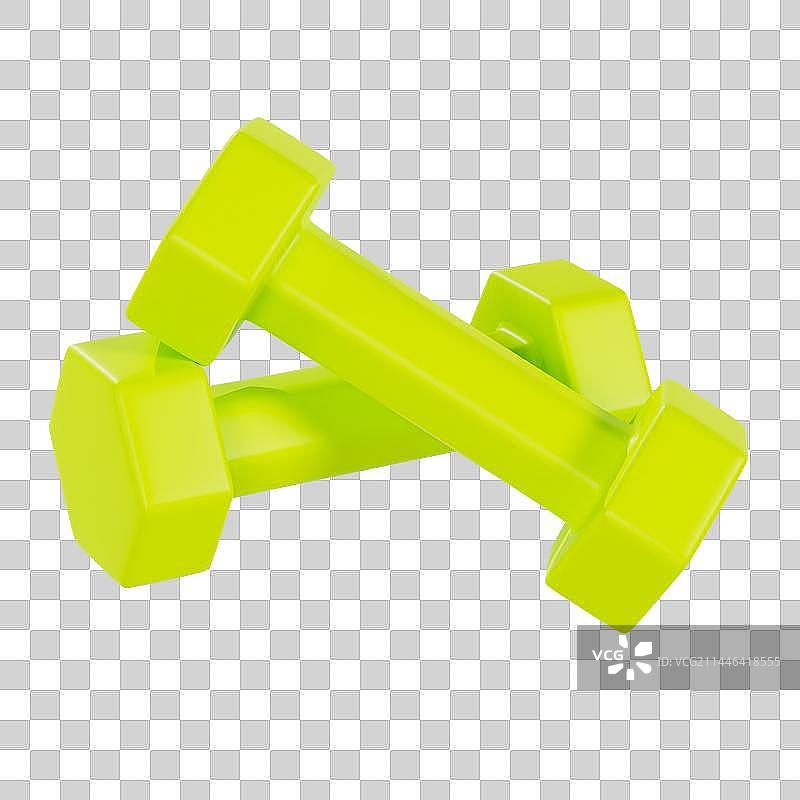 3D立体健身器材哑铃元素图片素材
