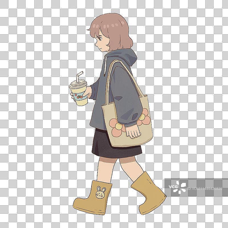 可爱卡通女孩图片素材