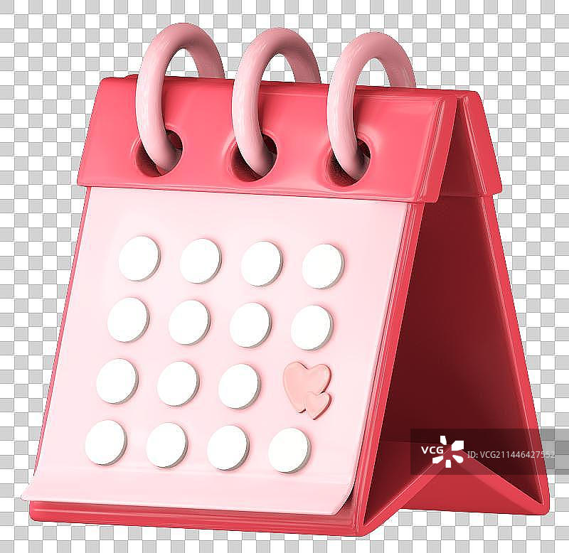 情人节台历三维立体模型图片素材