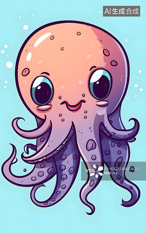 【AI数字艺术】AIGC:可爱的小章鱼图片素材