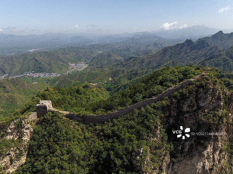 司马台长城夏季日出云海景象图片素材