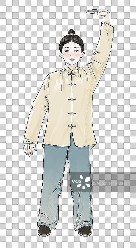 第三式 调理脾胃须单举图片素材