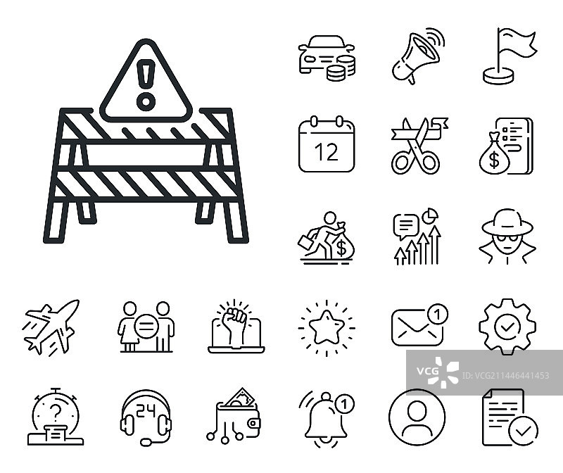 三角形注意道路警告标志线图片素材