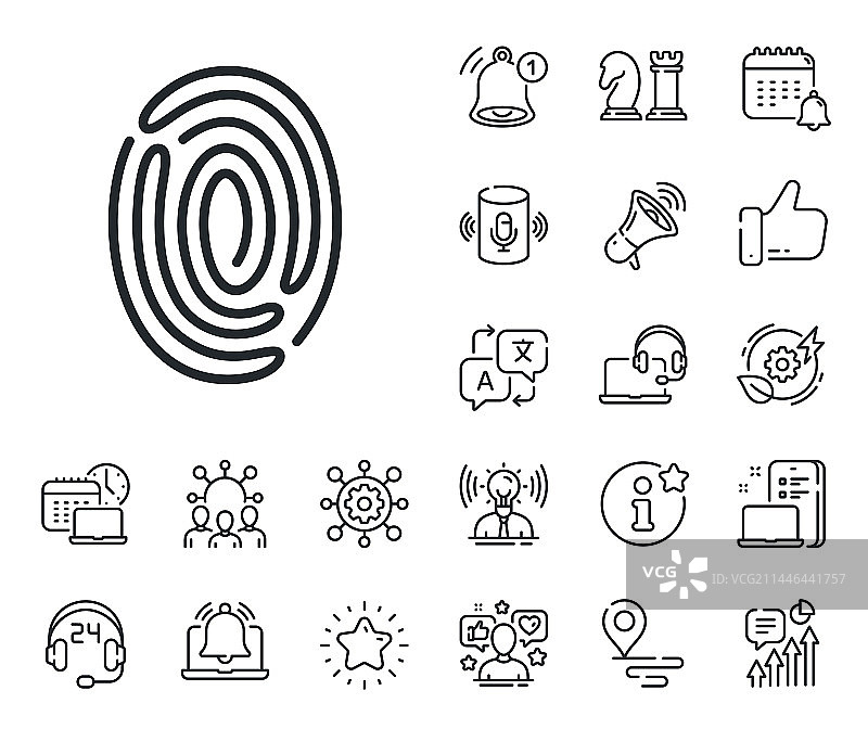 指纹线性图标数字指纹标志图片素材