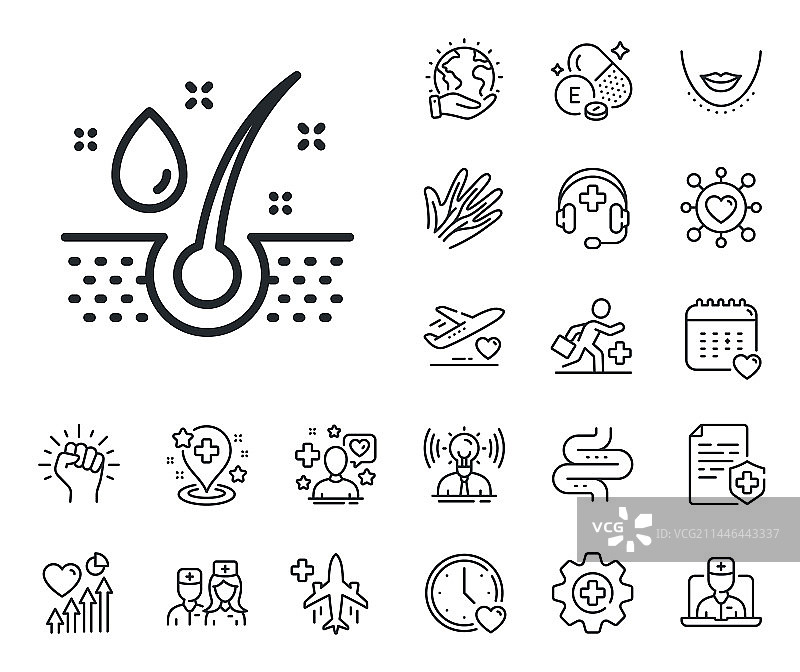 精油滴线性图标护发标志在线图片素材