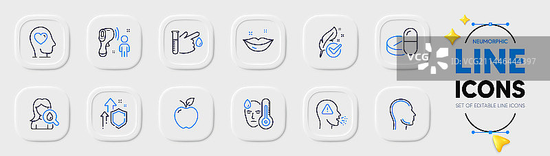 咳嗽低过敏性头部线条图标图片素材