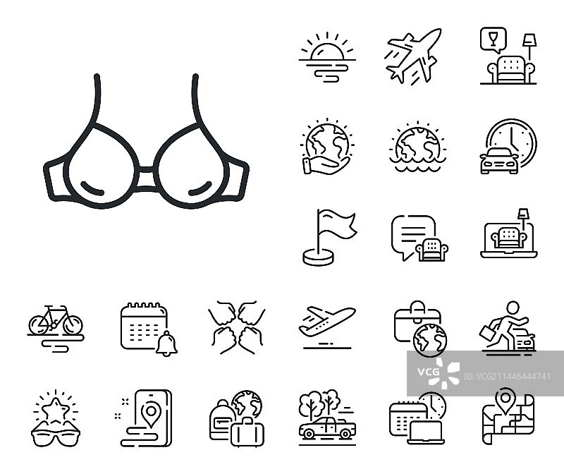 胸罩内衣线条图标图片素材