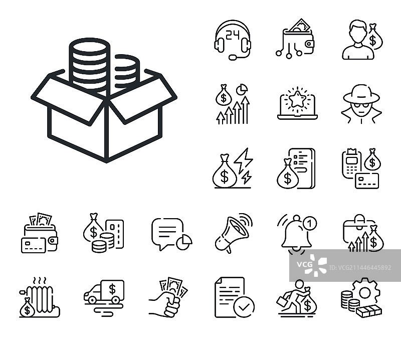 储钱罐线性图标金融贸易符号现金图片素材