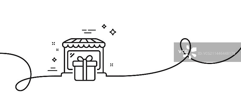 礼品店线条图标纪念品市场标志图片素材