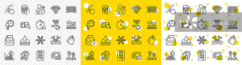 AB测试奖励应用和声音检查线轮廓图片素材