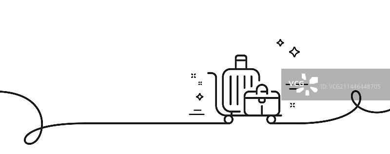 行李车线条图标，旅行行李包标志图片素材