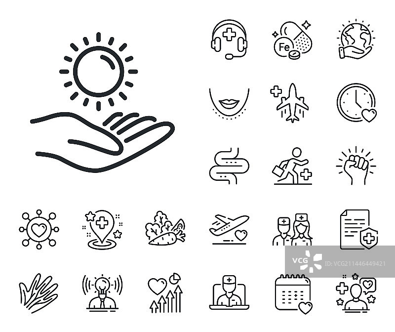 防晒系列图标：皮肤护理图片素材