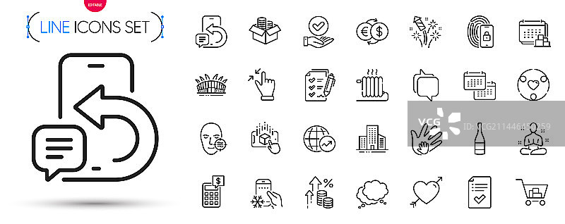 瑜伽建筑与触摸屏手势图标合集图片素材