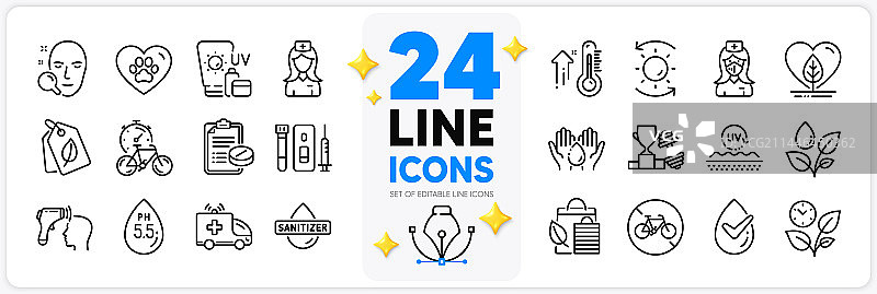 洗手护理和pH值中性线图标合集图片素材