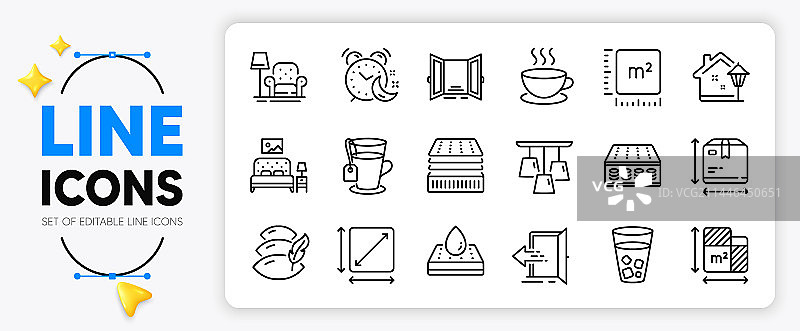 冰茶和平方米线图标的入口图片素材