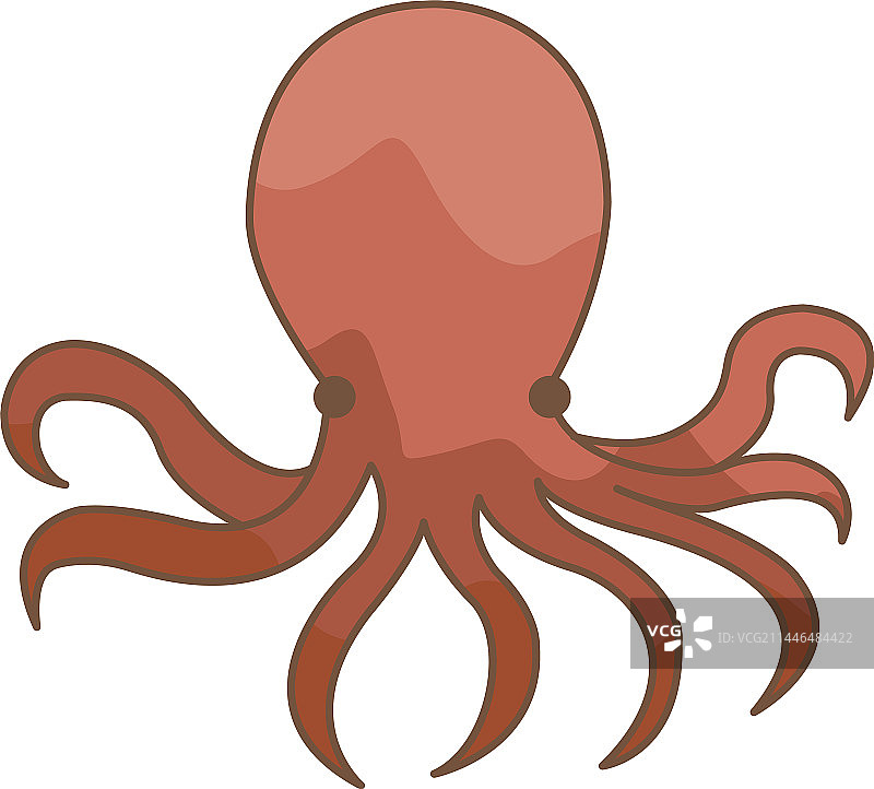 海洋生物装饰用扁平风格章鱼设计图片素材