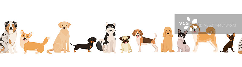 小狗无缝边框图片素材