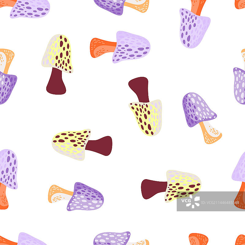 神奇毒蝇伞壁纸无缝图案图片素材