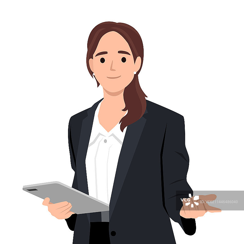 微笑著的年轻女公司职员图片素材