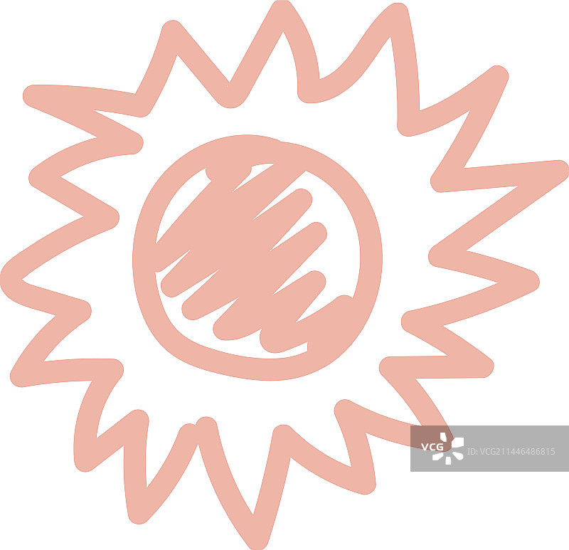 可爱的抽象手绘蜡笔风格太阳图片素材