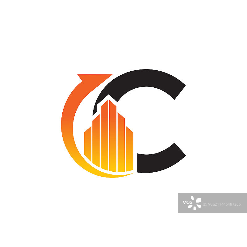 彩色字母C标志模板图片素材