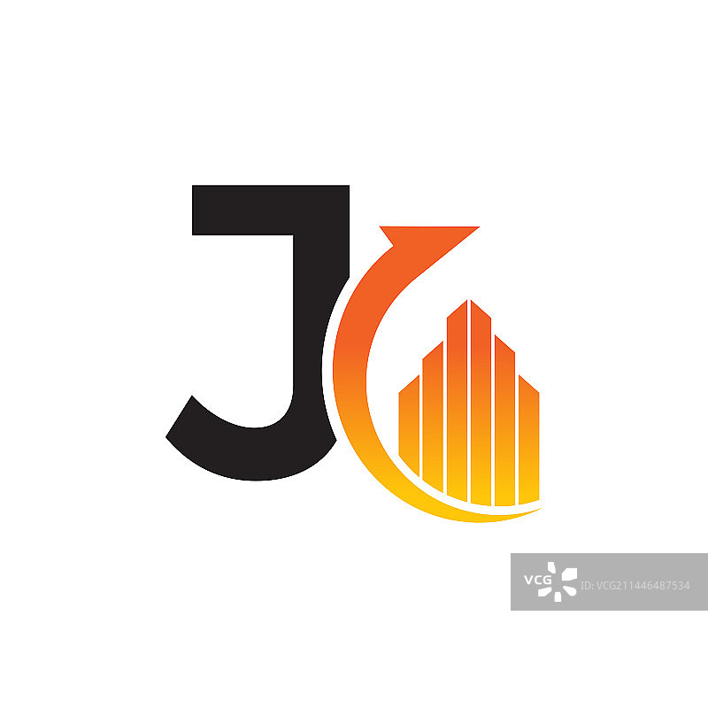 彩色字母J标志模板图片素材