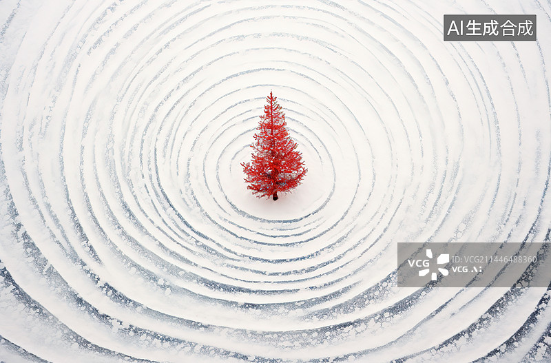 【AI数字艺术】雪地上的圣诞装饰图片素材