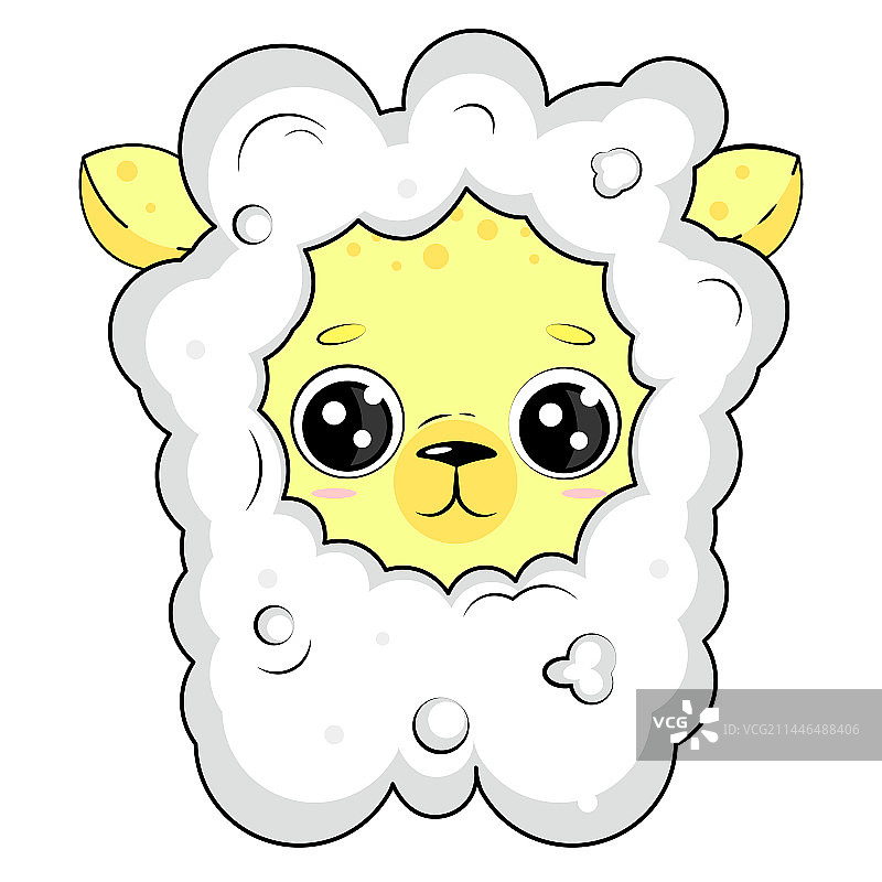 可爱的羊驼头部图片素材