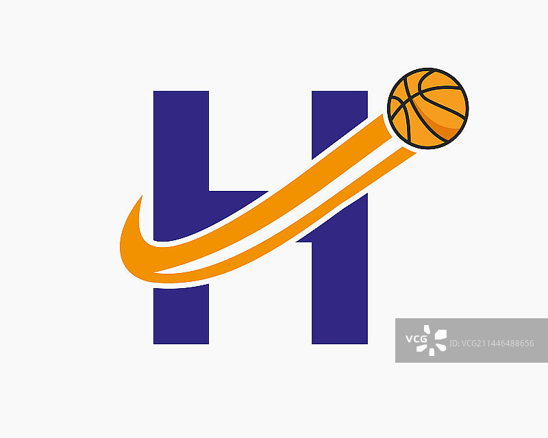 字母H篮球Logo概念图片素材