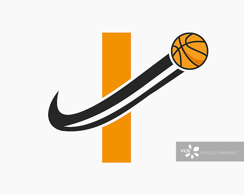 字母I篮球logo概念图片素材