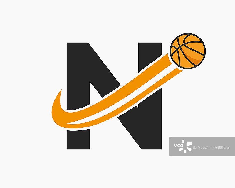 字母N篮球标志设计图片素材