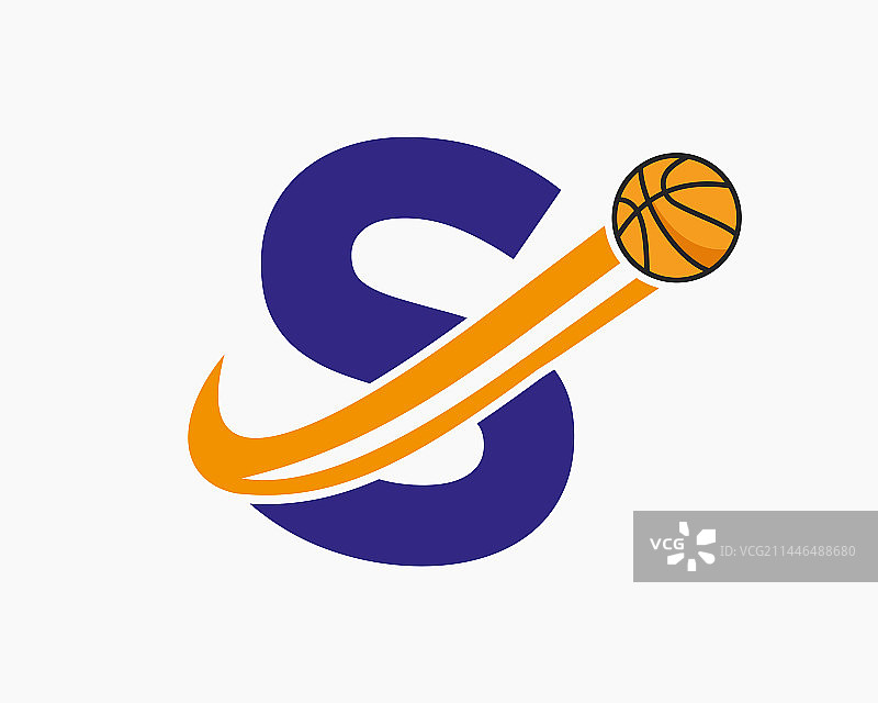 字母S篮球logo概念图片素材