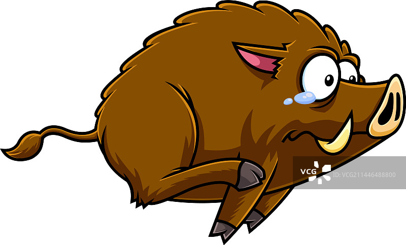 奔跑的卡通小野猪图片素材