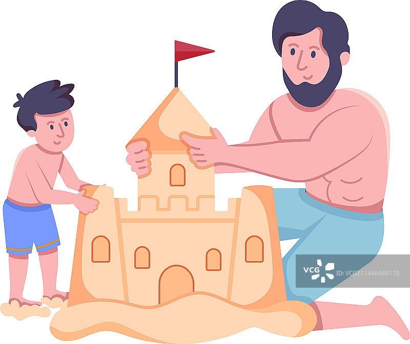 堆沙堡图片素材