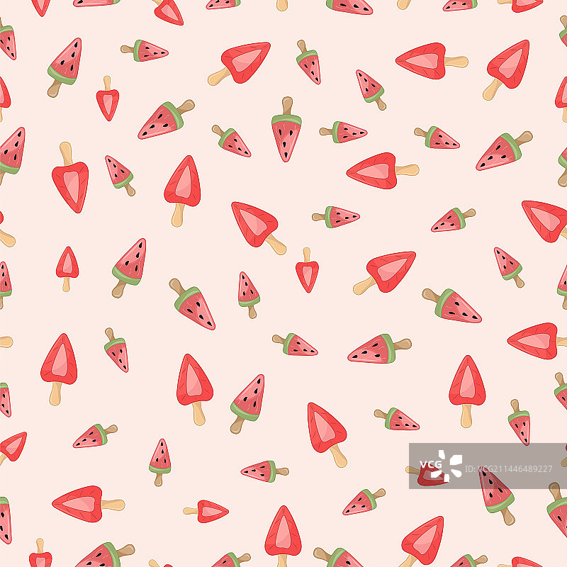 手绘可爱冰淇淋无缝图案图片素材