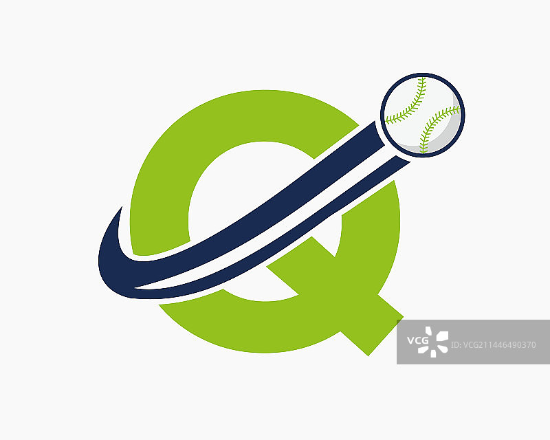 字母Q棒球logo概念设计图片素材