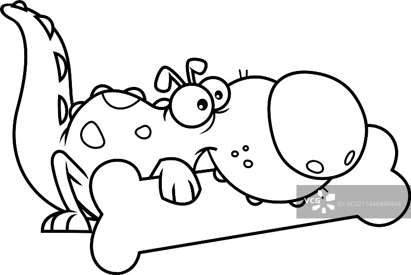 可爱恐龙狗卡通角色轮廓图图片素材