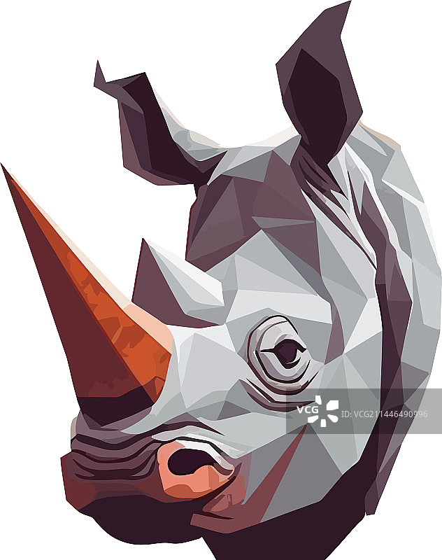 可爱犀牛吉祥物头像图片素材