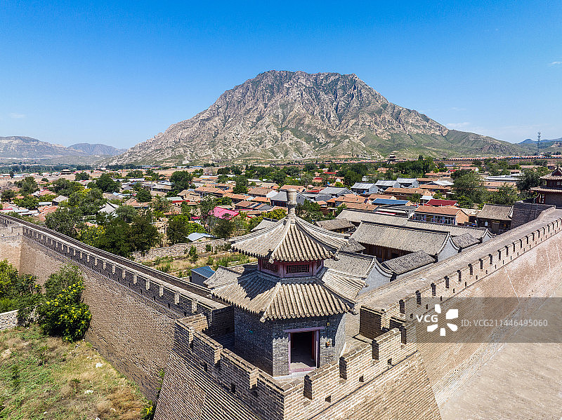 河北省张家口市怀来县航拍鸡鸣驿古城图片素材